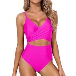 Holipick | Tummy Control 1 Piece Wrap Cutout Suit High Waisted Monokini
